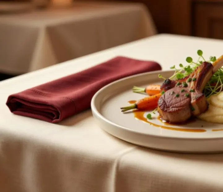 Popisowe dania restauracji Ogrods Potkan, elegancka prezentacja na talerzach